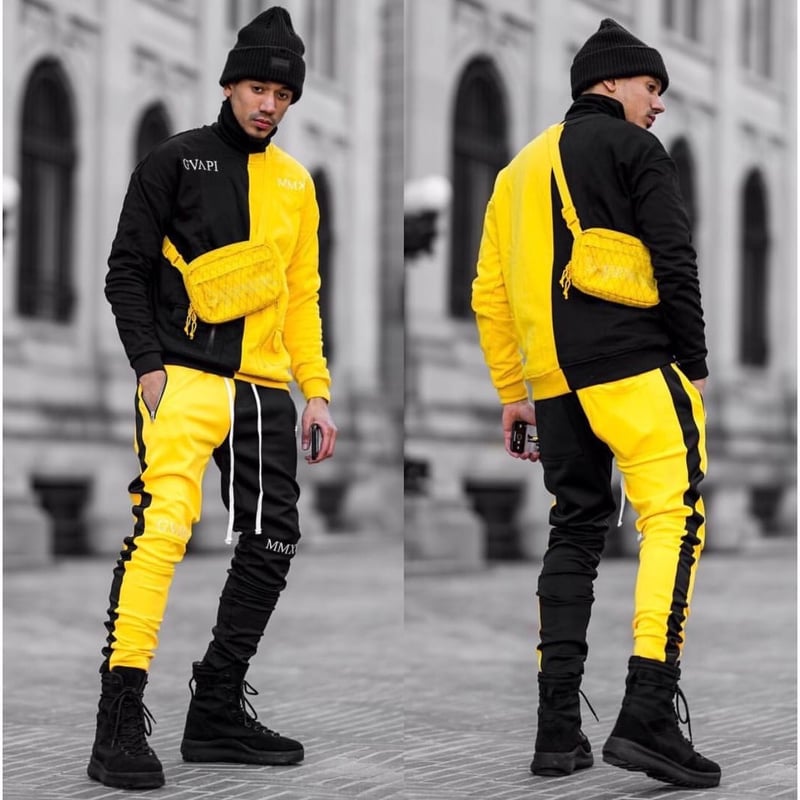 GUAPI/FUSION Track Pants YELLOW×BLACK | BINGOST