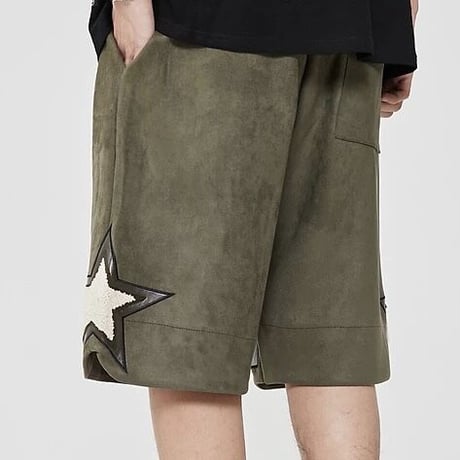 Mismatch NYC/Patch suède Shorts GREEN