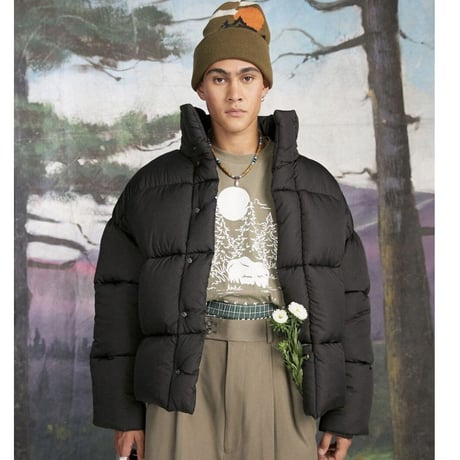 COLLUSION Studios /Short Puffer Jacket BLACK