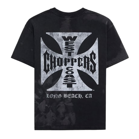 West Coast Choppers/ Logo Bleach Tee "Vintage BLACK"