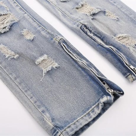 Mismatch NYC/Damage Zip up Denim