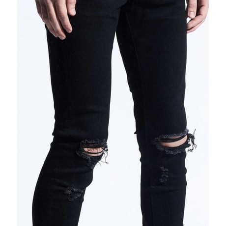 Crysp Denim/Black Damage denim