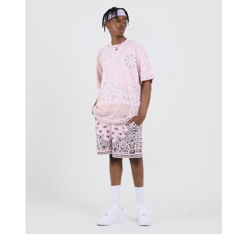 FNTY/ ２TONE HAND STITCHING PAISLEY Tshirts "PINK"