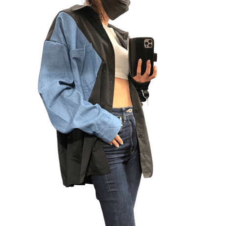 Mismatch NYC/Rework denim shirts  BLACK