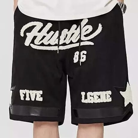 Mismatch NYC/Patch suède Shorts BLACK