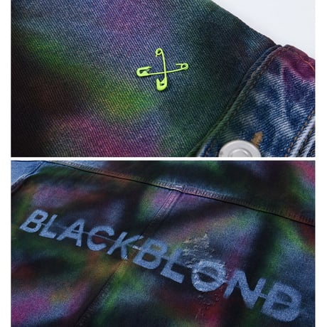 BLACK BLOND/Sprayed CUSTOM Denim Jacket