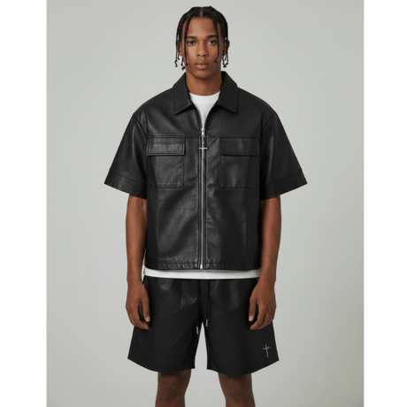 Mismatch NYC/Leather Christ Shorts (Set Up)