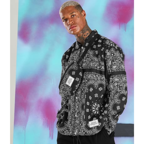 BOOHOO × Migos /BANDANA Coach Jacket BLACK