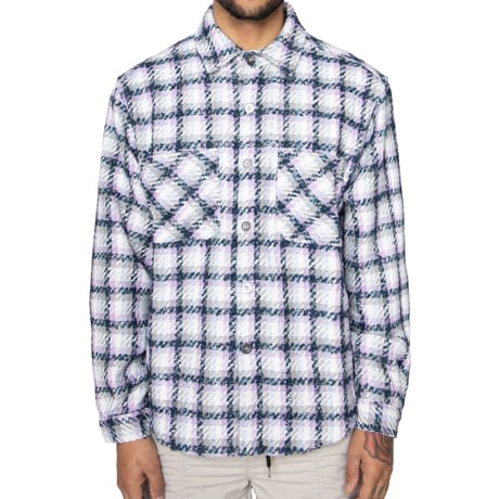EPTM/Tweed Heavy Flannel shirt "White✖︎Pink"