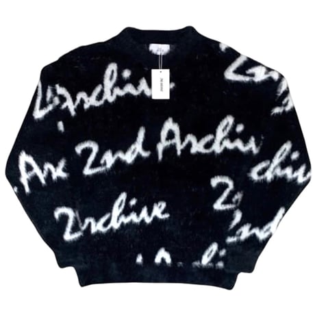 2nd archive/ Mohair lettering knit "BLACK"