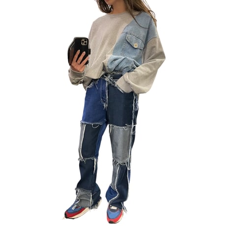 Mismatch NYC/Patchwork Denim  pants