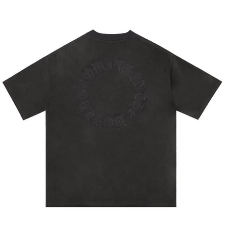 WOSS.official/ Oversized  Suede Embroid TOPS "VINTAGE BLACK"