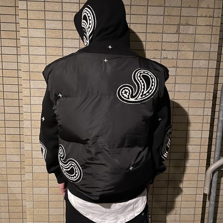 EPTM/PAISLEY PUFFER VEST（REVERSIBLE）”BLACK"
