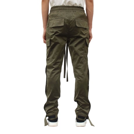 URKOOL/Nylon Cargo Snap PantsーOLIVE