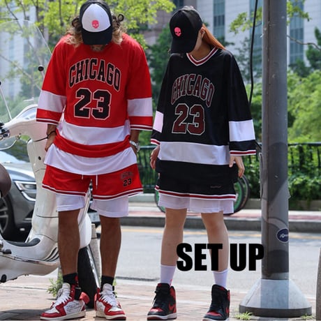 By The R/ chicago mesh Set UP (Tops&Shorts) "BLACK"