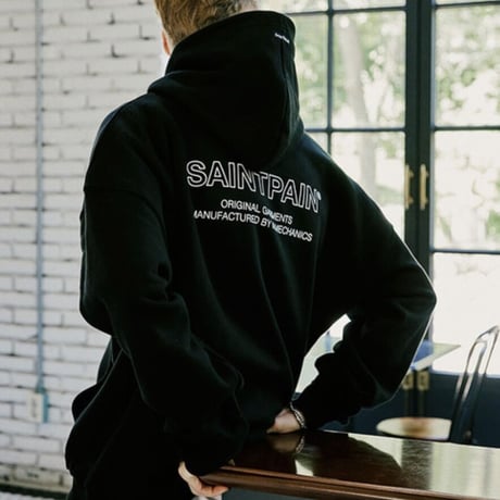 SAINT PAIN/Back Logo Hoodie BLACK
