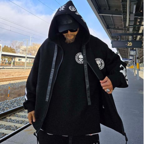 By The R/ Logo bonding  Zip Hoodie (SET UP)