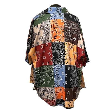 WOSS.official/ BANDANA patchwork oversize shirts