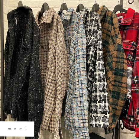 MNML/Tweed flannel Shirts BLACK