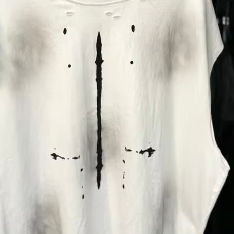 By The R/ Painting Cut Off Vest (WHITE)