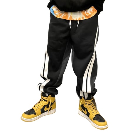 Mismatch NYC/corduroy layered line pants