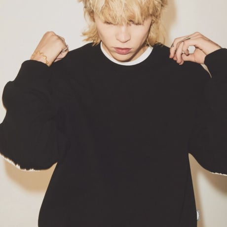 MISTER CHILD/Smile elbow  crewneck "BLACK"