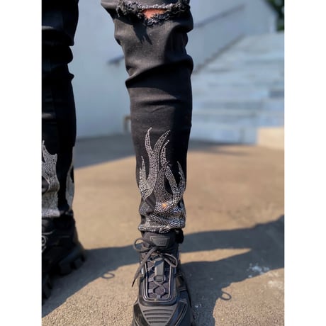 GUAPI/BLACK ice Flame denim