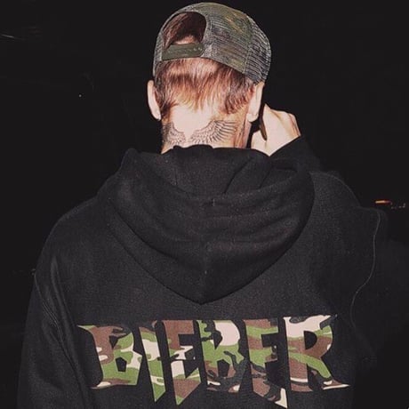 Purpose tour/Justin bieber official  STAFF フーディー ブラック