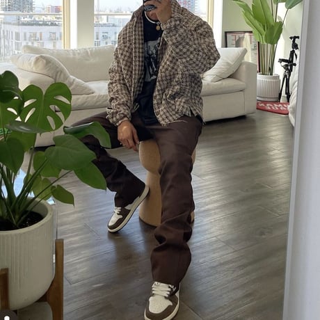 MNML/Tweed flannel Shirts BROWN