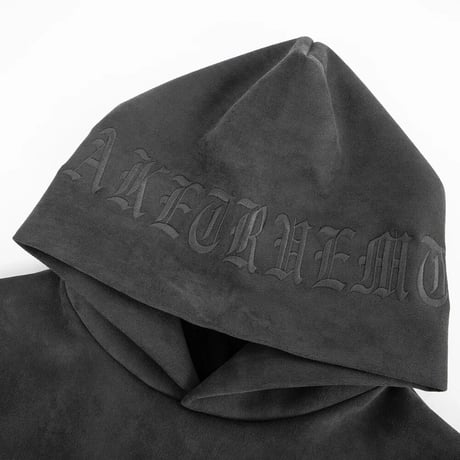 WOSS.official/ Oversized  Suede Hoodie DARK GRAY
