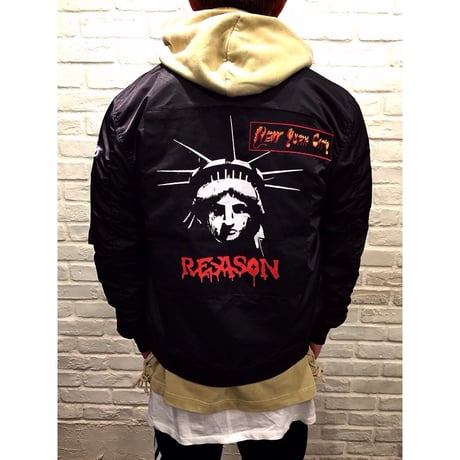 Reason Clothing Newyork/Patched Bomber Jacket