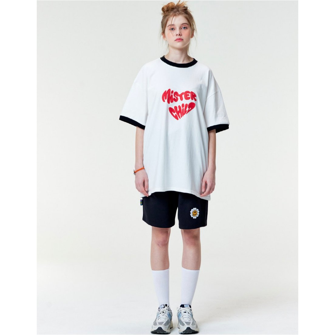★ MISTER CHILD★ heartbeat t shirt white MC24SST033 MISTERCHILD/ Heart Beat Tshirts 