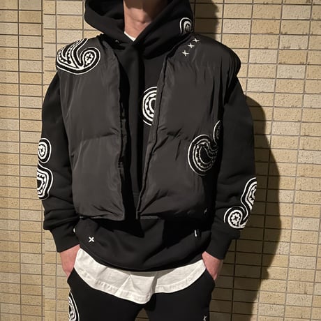 EPTM/PAISLEY PUFFER VEST（REVERSIBLE）”BLACK"