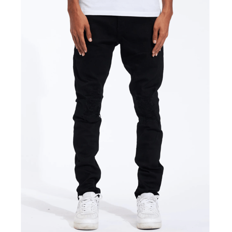 Crysp Denim/Black Distress denim "20-115"
