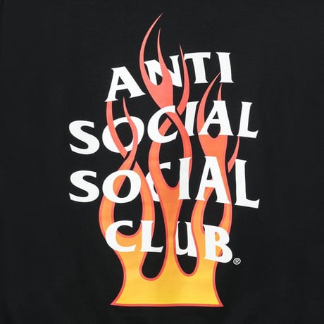 Anti Social Social Club/FLAME Logo フーディー　BLACK  