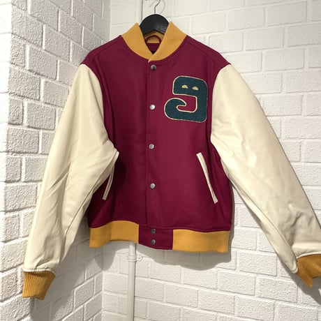 GRMY/WOOL Baseball Jacket "DARK RED"