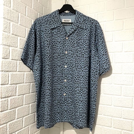 SAINT PAIN/Cotton Leopard Shirts BLUE