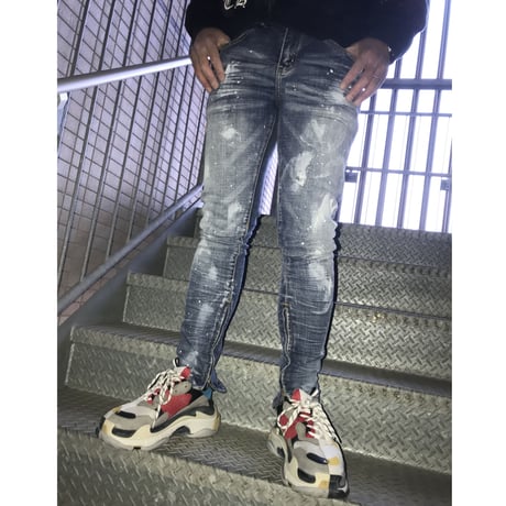 Crysp Denim/Paint ZIP UP Denim (no damege)