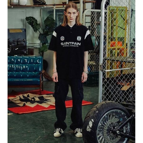 SAINT PAIN/SAINT CLUB Polo Shirts BLACK