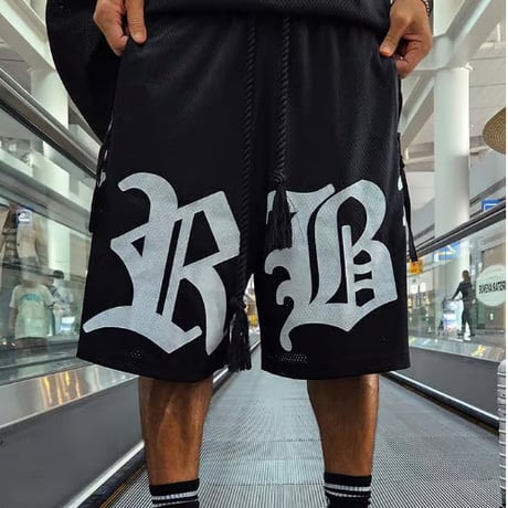 By The R/Big Lettering Mesh Shorts (Set UP)  BLACK