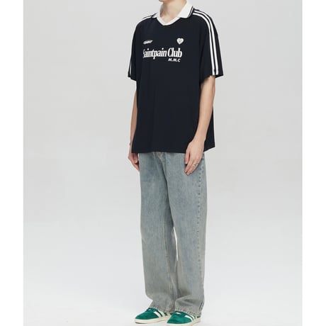 SAINT PAIN/CLUB Mesh polo Tee (BLACK)