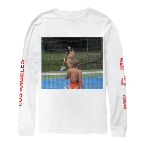 Saint Pablo Tour/official kim tennis long sleeve  ホワイト