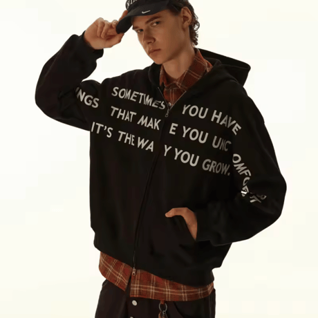 Mismatch NYC/Logo Zip Short Hoodie