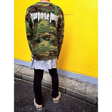 Purpose tour/Justin bieber official CAMO Long sleeve