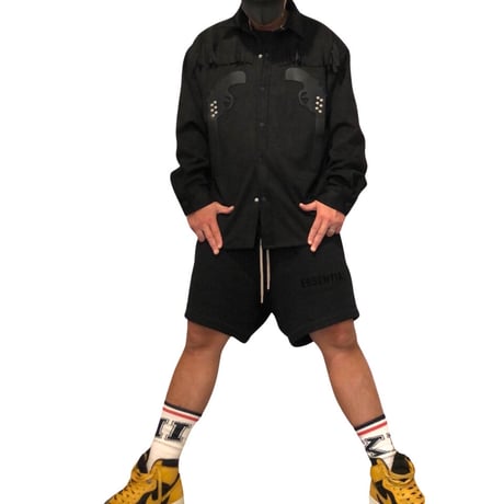 Mismatch NYC/GUN  Suede  shirts (BLACK /BROWN)