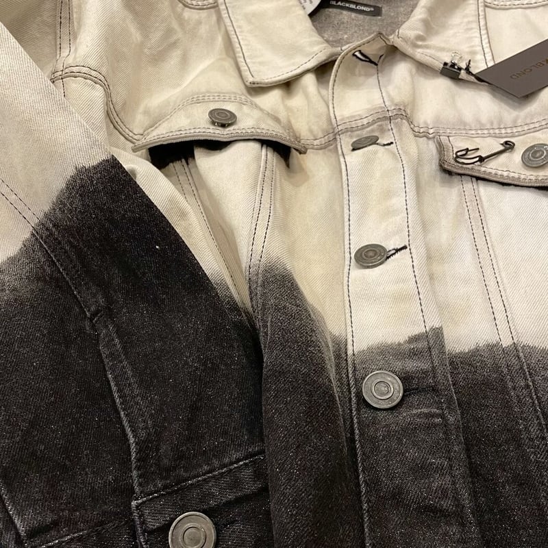 BLACK BLOND/HAND CUSTOM BLEACH Denim Jacket(BLA