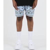 FNTY/ Knitted Paisley Shorts "BLUE"