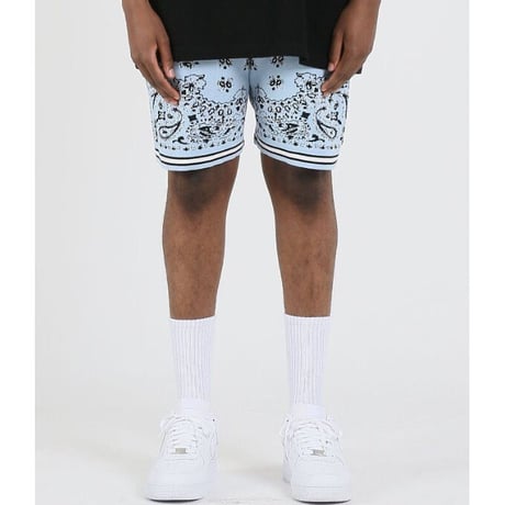 FNTY/ Knitted Paisley Shorts "BLUE"