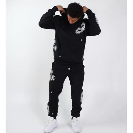 EPTM/PAISLEY SWEAT PANTS  ”BLACK"
