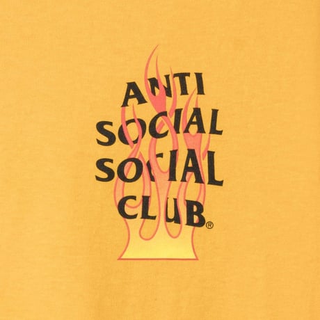 Anti Social Social Club/FLAME Logo Long Sleeve  Yellow
